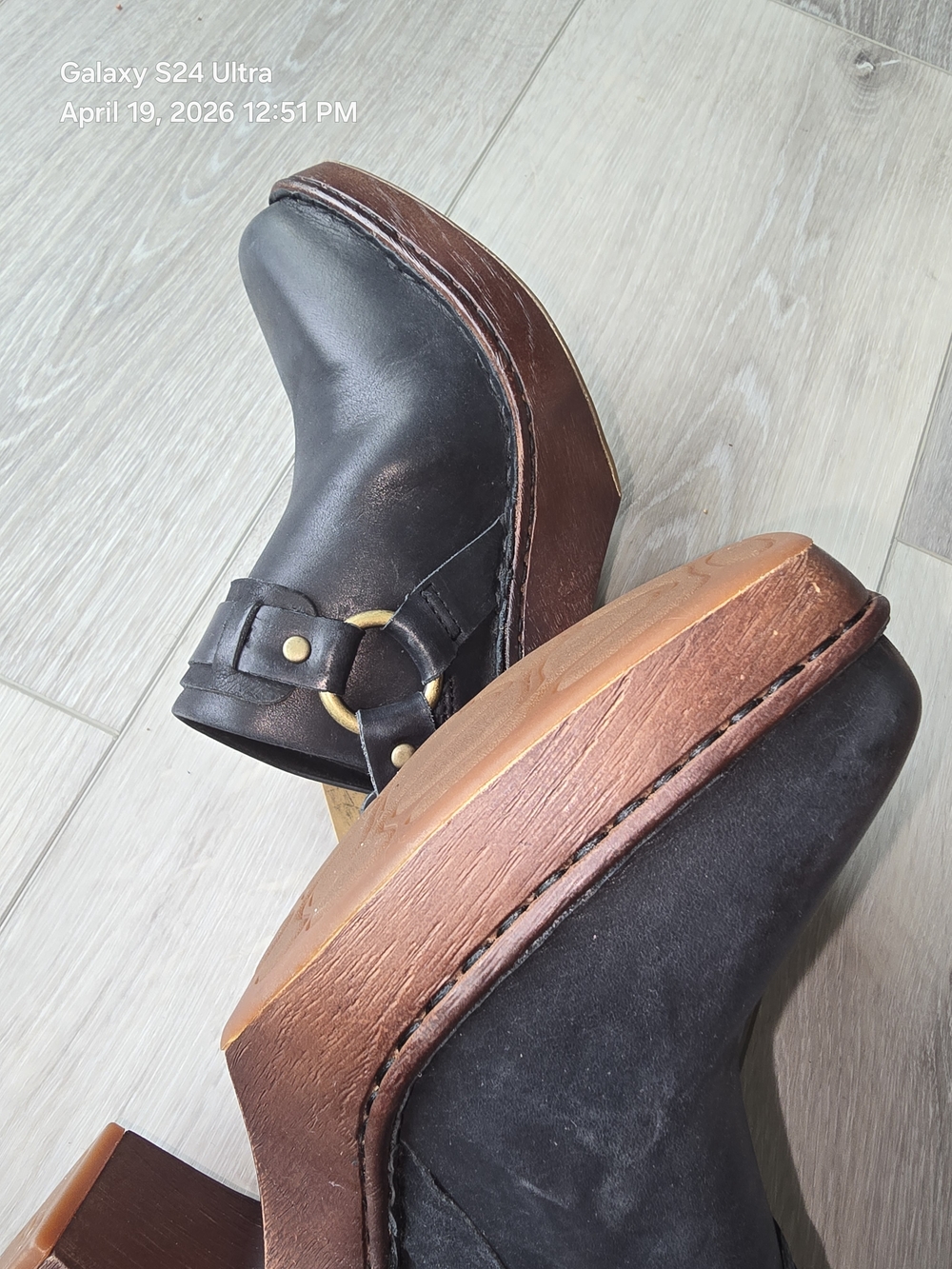 Born Black Leather Slingback Mules with Buckle Detail - Picture 6 of 6